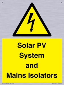 Solar PV System and Mains Isolators